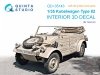 Quinta Studio QD+35143 Kubelwagen Type 82 3D-Printed & coloured Interior on decal paper (Hero) (with 3D-printed resin parts)1/35
